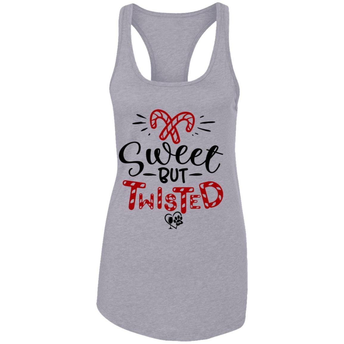T-Shirts Heather Grey / X-Small WineyBitches.Co "Sweet But Twisted" Ladies Ideal Racerback Tank WineyBitchesCo