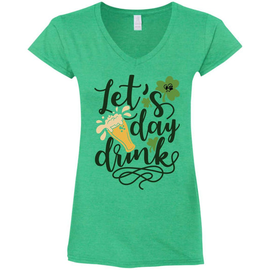 T-Shirts Heather Irish Green / S Winey Bitches Co Ladies' Fitted Softstyle 4.5 oz V-Neck T-Shirt WineyBitchesCo