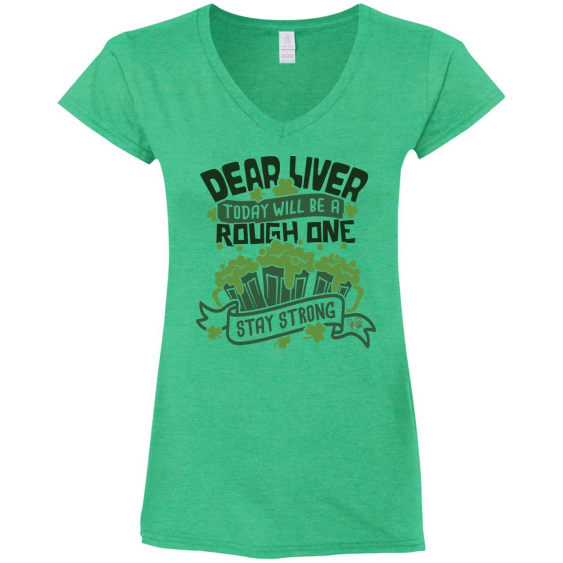 T-Shirts Heather Irish Green / S Winey Bitches Co Ladies' Fitted Softstyle 4.5 oz V-Neck T-Shirt WineyBitchesCo