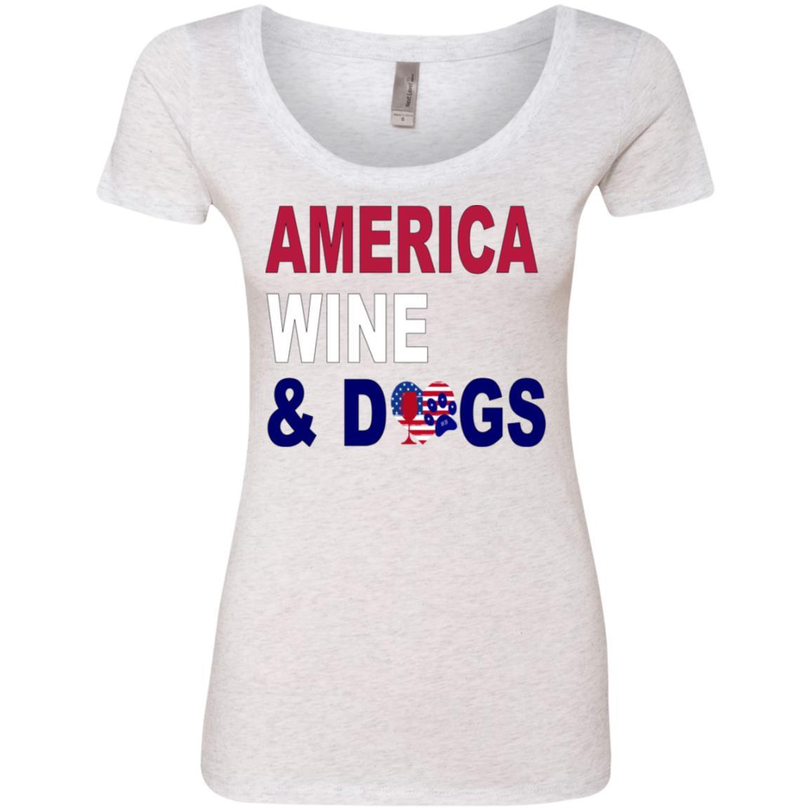 T-Shirts Heather White / S WineyBitches.Co America Wine and Dogs Ladies' Triblend Scoop WineyBitchesCo