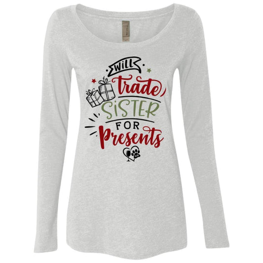 T-Shirts Heather White / S WineyBitches.Co Ladies' Triblend LS Scoop WineyBitchesCo