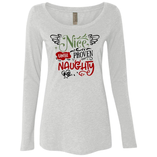 T-Shirts Heather White / S WineyBitches.Co Ladies' Triblend LS Scoop WineyBitchesCo