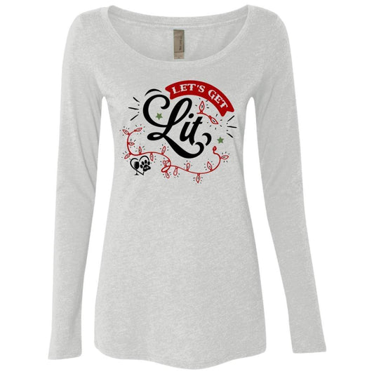 T-Shirts Heather White / S WineyBitches.Co Ladies' Triblend LS Scoop WineyBitchesCo