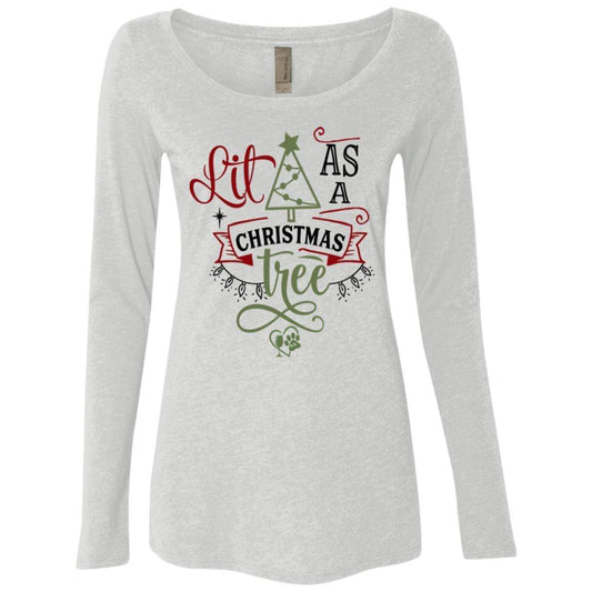 T-Shirts Heather White / S WineyBitches.Co Ladies' Triblend LS Scoop WineyBitchesCo