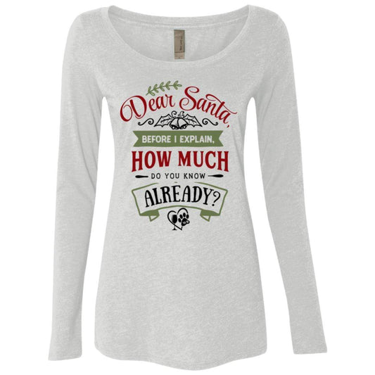 T-Shirts Heather White / S WineyBitches.Co Ladies' Triblend LS Scoop WineyBitchesCo