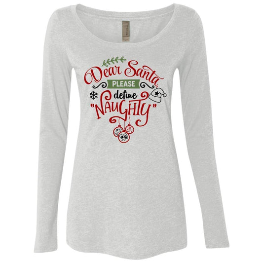 T-Shirts Heather White / S WineyBitches.Co Ladies' Triblend LS Scoop WineyBitchesCo