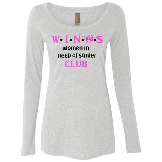T-Shirts Heather White / S WineyBitches.Co WINOS Club Ladies' Triblend LS Scoop WineyBitchesCo