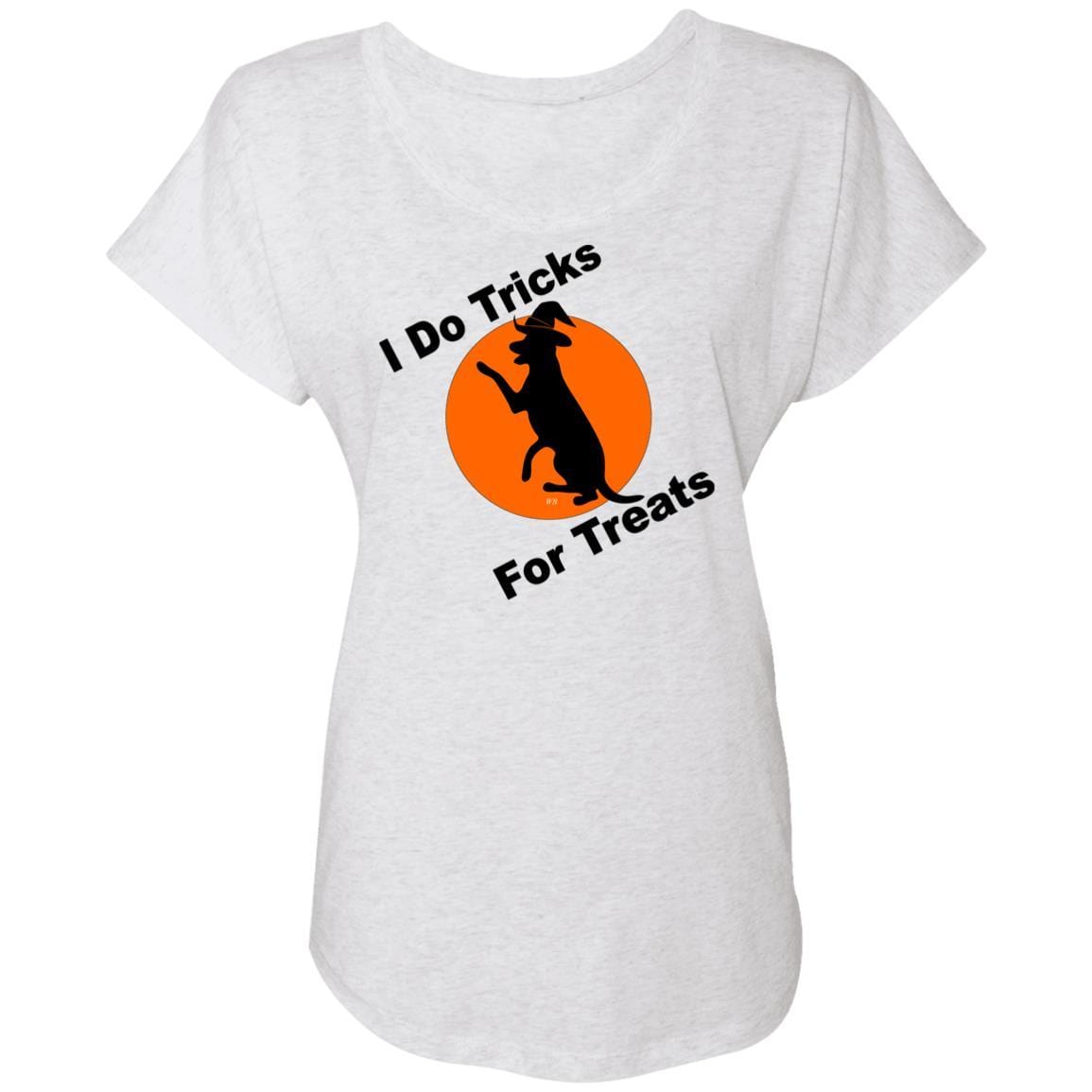 T-Shirts Heather White / X-Small WineyBitches.Co "I Do Tricks For Treats" Dog- Ladies' Triblend Dolman Sleeve WineyBitchesCo