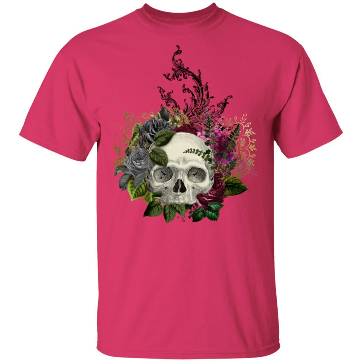 T-Shirts Heliconia / S Winey Bitches Co Skull Design #1 5.3 oz. T-Shirt WineyBitchesCo