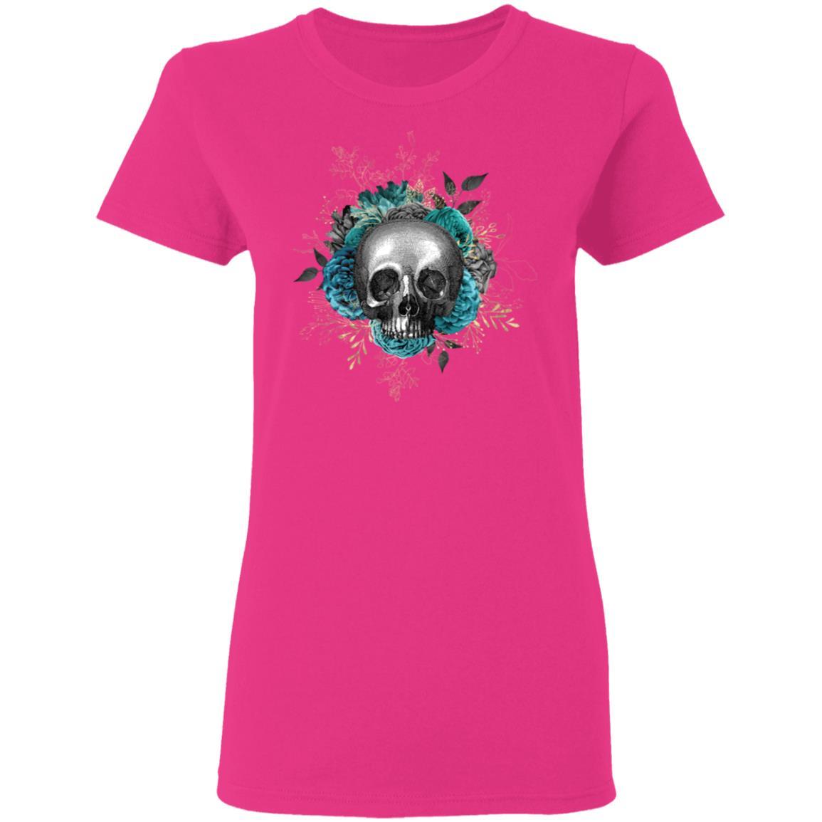 T-Shirts Heliconia / S Winey Bitches Co Skull Design #3 Ladies' 5.3 oz. T-Shirt WineyBitchesCo