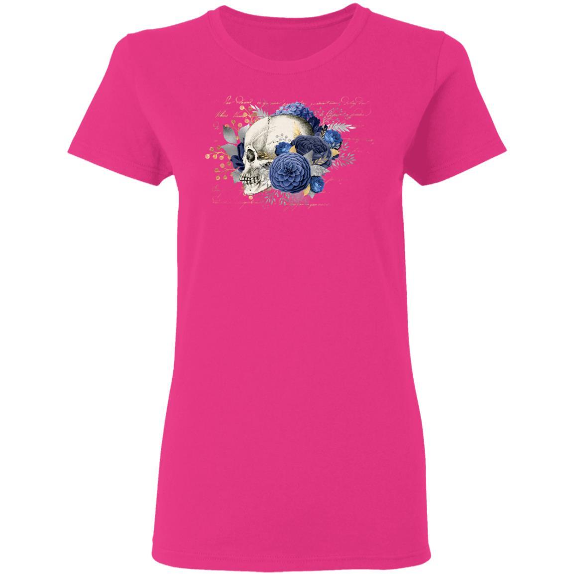 T-Shirts Heliconia / S Winey Bitches Co Skull Design #4 Ladies' 5.3 oz. T-Shirt WineyBitchesCo