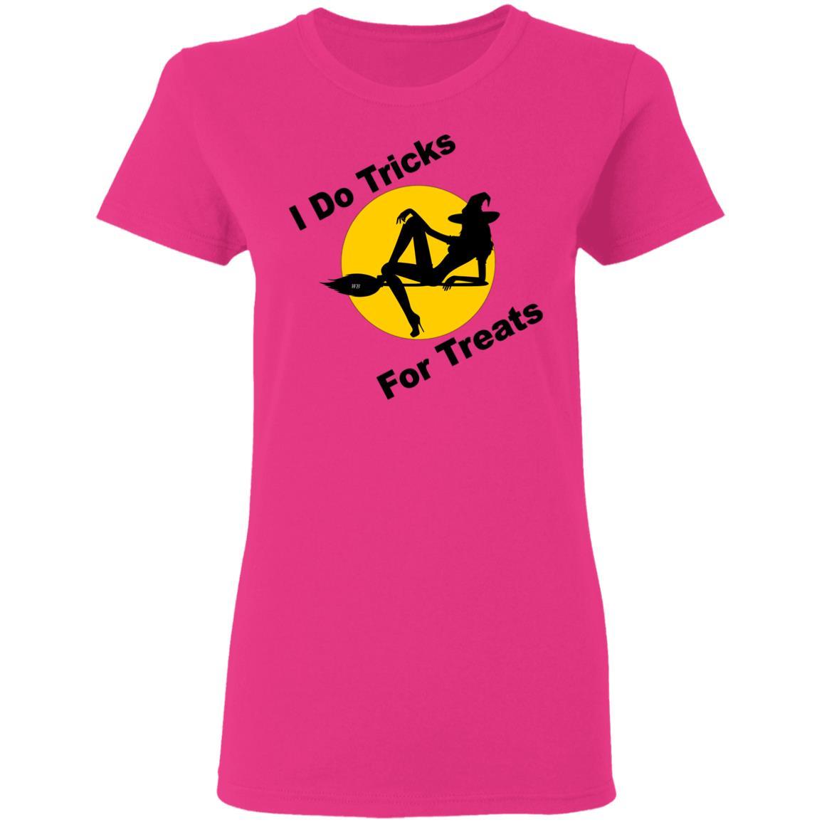 T-Shirts Heliconia / S WineyBitches.Co "I Do Tricks For Treats" Halloween Ladies' 5.3 oz. T-Shirt WineyBitchesCo