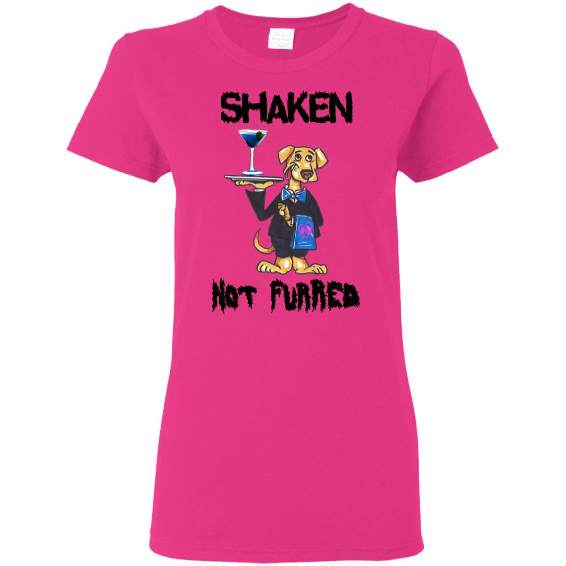 T-Shirts Heliconia / S WineyBitches.Co "Shaken Not Furred" Ladies' 5.3 oz. T-Shirt WineyBitchesCo