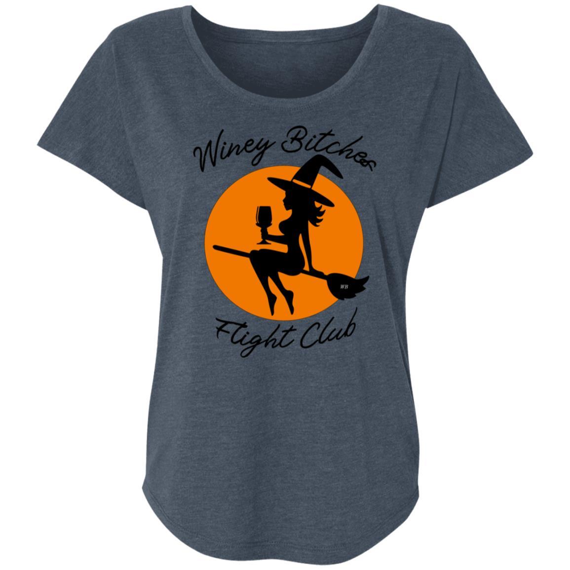 T-Shirts Indigo / X-Small WineyBitches.Co "Winey Bitches Flight Club" Ladies' Triblend Dolman Sleeve WineyBitchesCo