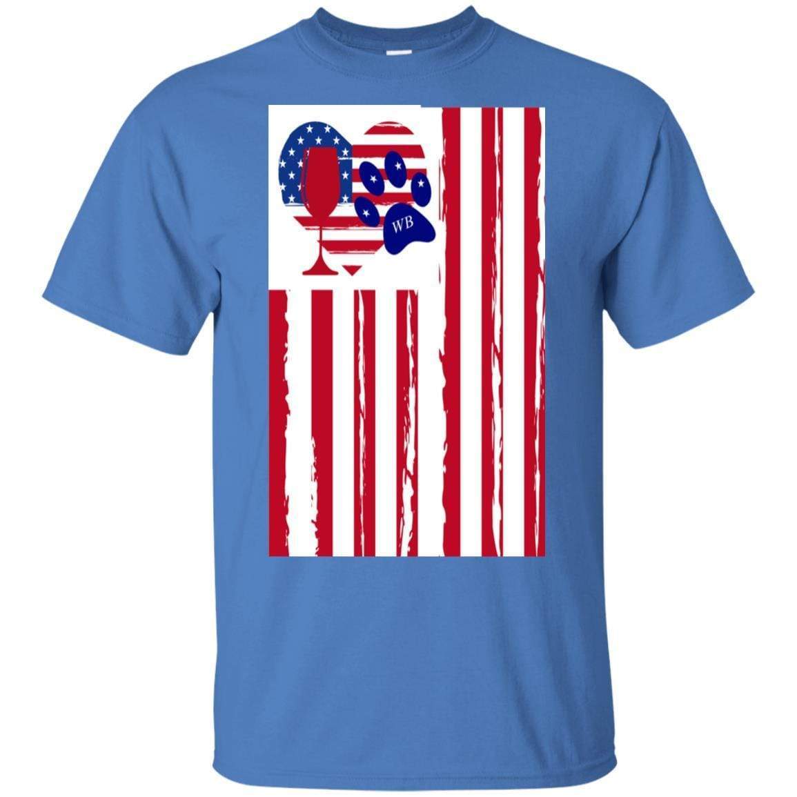 T-Shirts Iris / S WineyBitches.Co American Flag Wine Paw Heart Ultra Cotton T-Shirt WineyBitchesCo