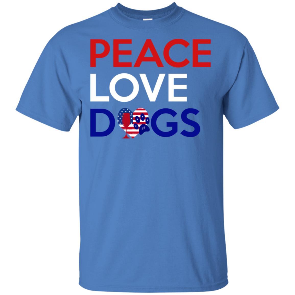 T-Shirts Iris / S WineyBitches.Co Peace Love Dog Ultra Cotton T-Shirt WineyBitchesCo