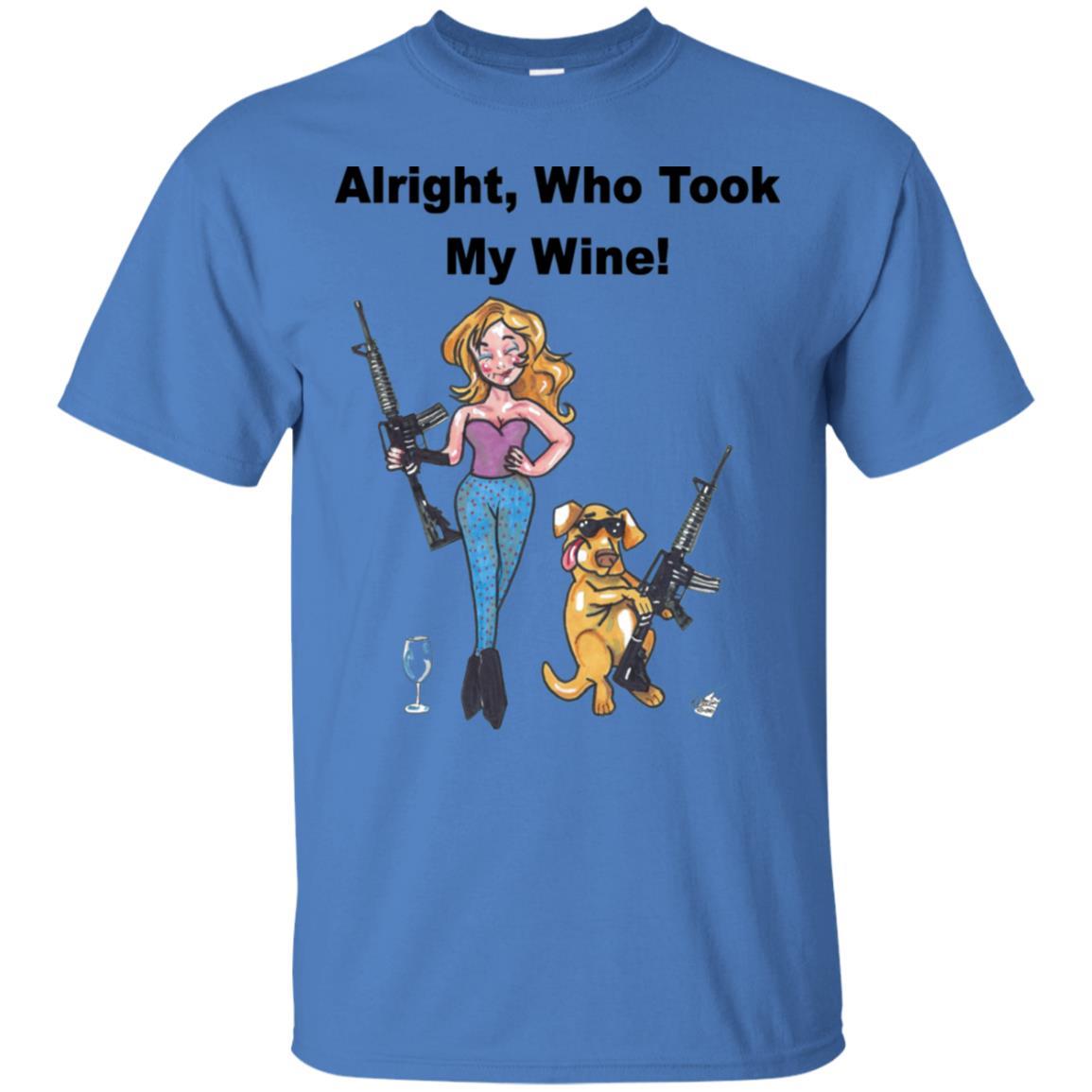 T-Shirts Iris / S WineyBitches.co "Who Took My Wine" Ultra Cotton T-Shirt WineyBitchesCo