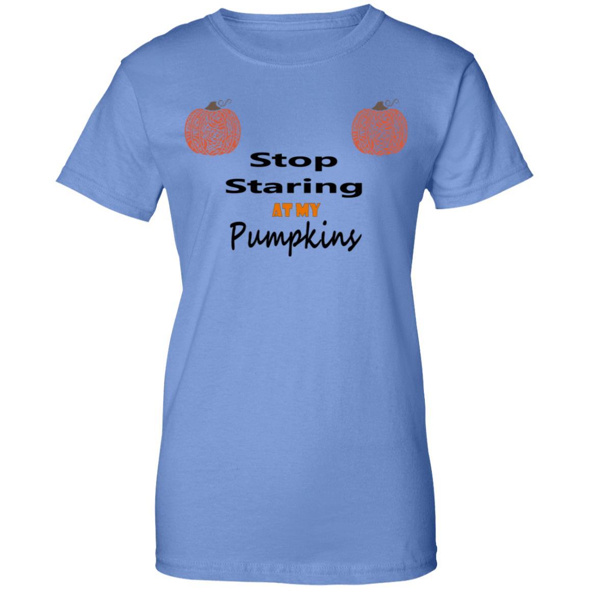 T-Shirts Iris / X-Small WineyBitches.Co "Stop Staring At My Pumpkins" Ladies' 100% Cotton T-Shirt WineyBitchesCo