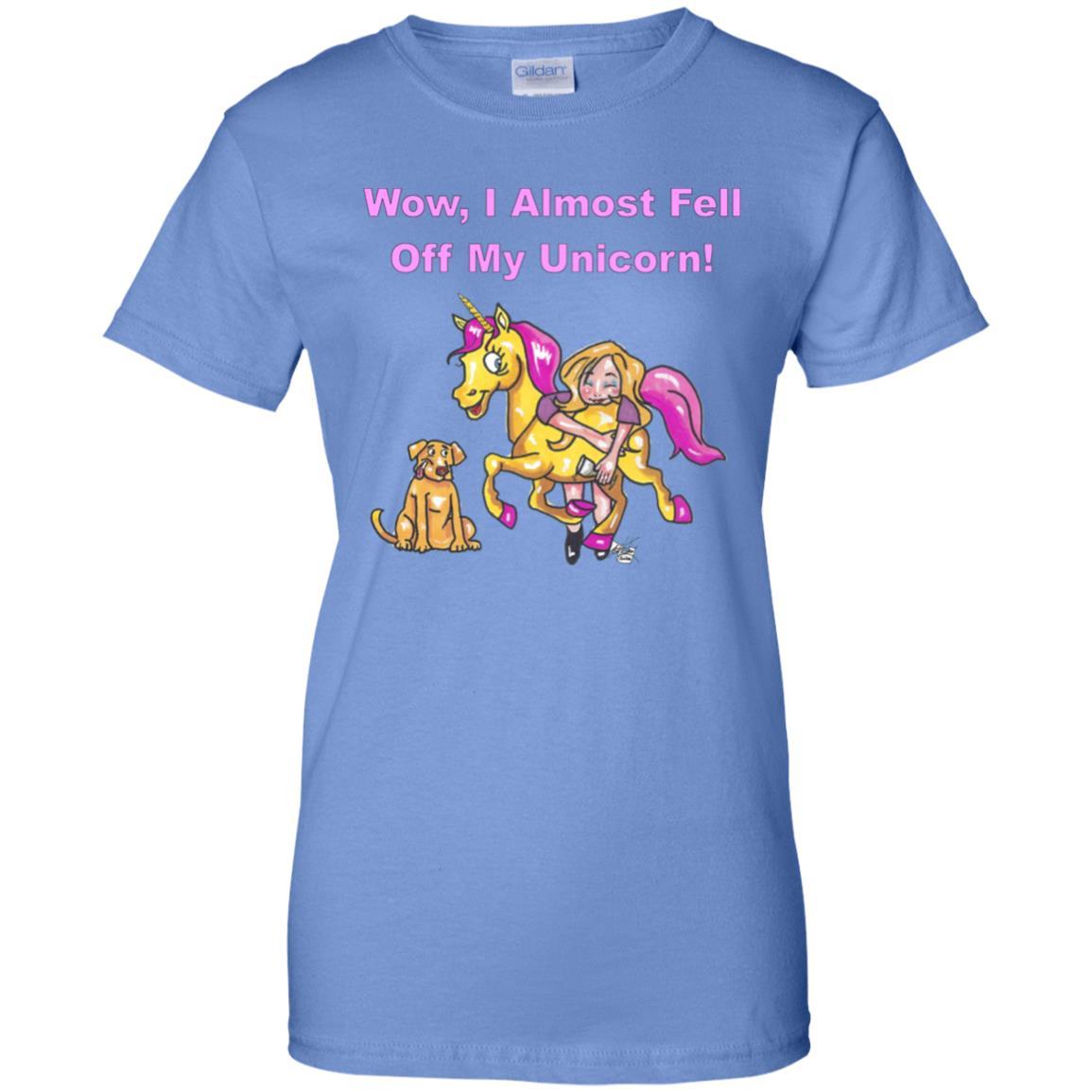 T-Shirts Iris / X-Small WineyBitches.co "Wow I Almost Fell Off My Unicorn Ladies' 100% Cotton T-Shirt WineyBitchesCo