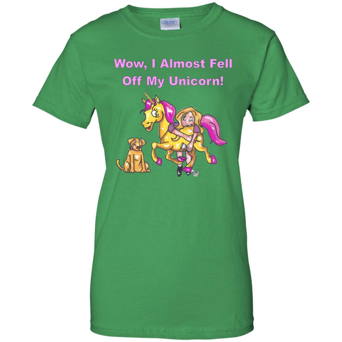 T-Shirts Irish Green / X-Small WineyBitches.co "Wow I Almost Fell Off My Unicorn Ladies' 100% Cotton T-Shirt WineyBitchesCo