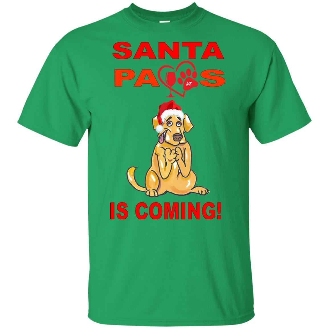 T-Shirts Irish Green / YXS WineyBitches.co Santa Paws Is Coming Youth Ultra Cotton T-Shirt WineyBitchesCo