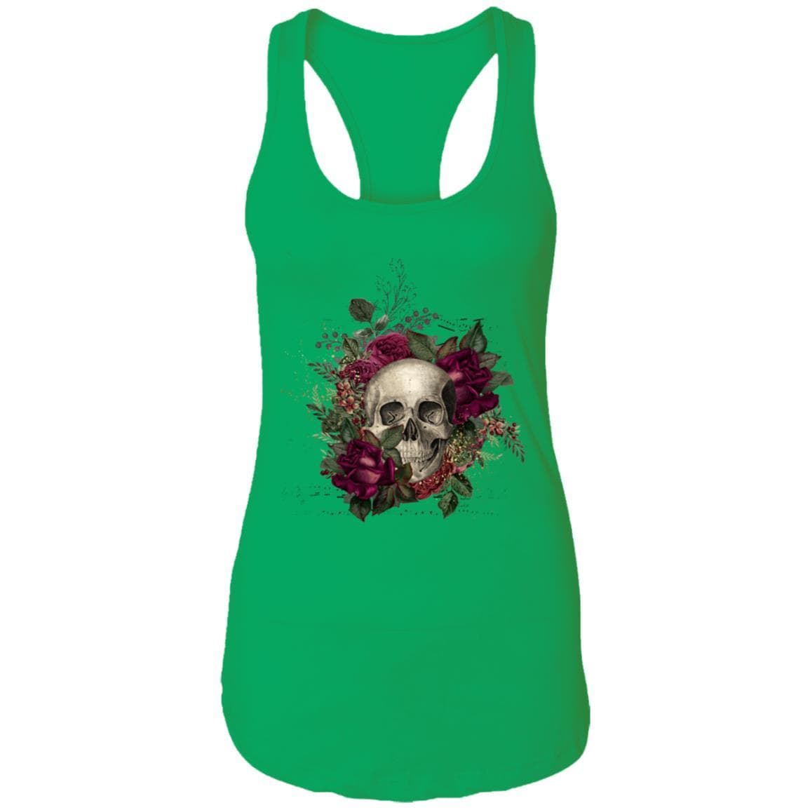 T-Shirts Kelly Green / X-Small Winey Bitches Co Skull Design #2 Ladies Ideal Racerback Tank WineyBitchesCo