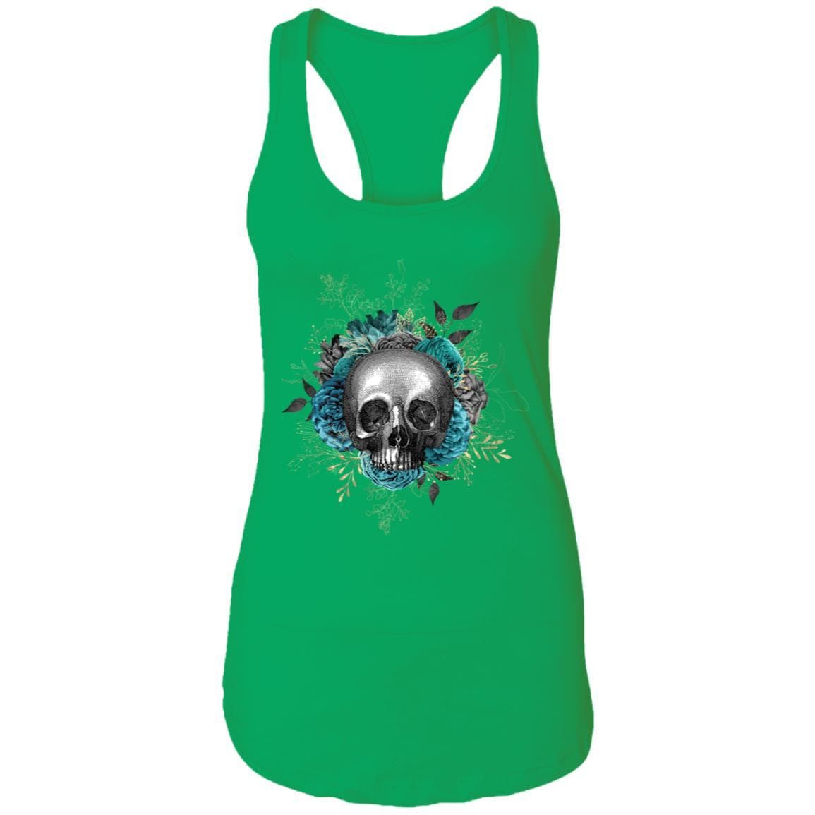 T-Shirts Kelly Green / X-Small Winey Bitches Co Skull Design #3 Ladies Ideal Racerback Tank WineyBitchesCo