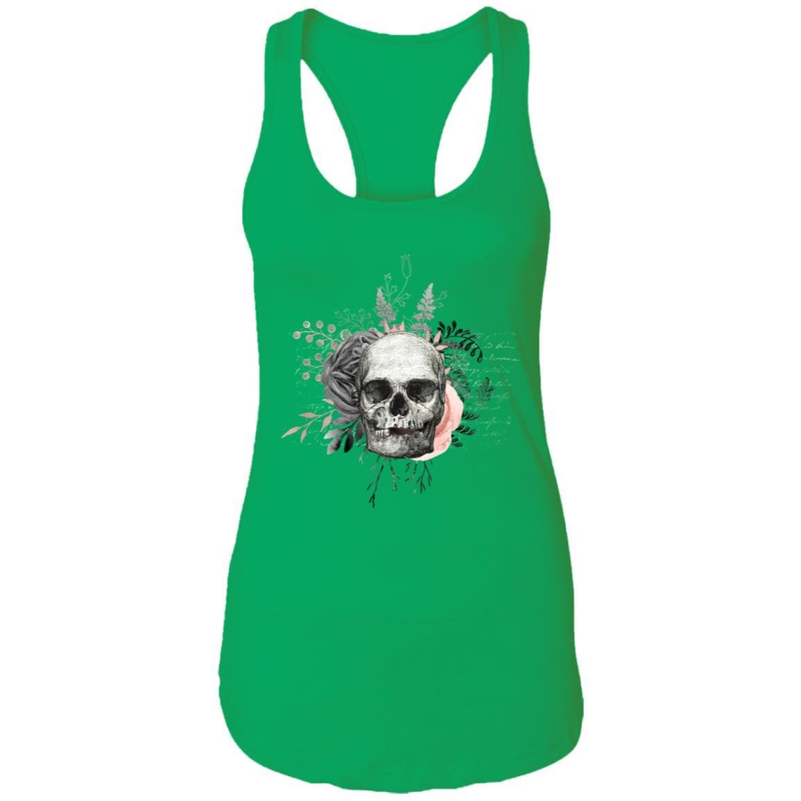 T-Shirts Kelly Green / X-Small Winey Bitches Co Skull Design #4 Ladies Ideal Racerback Tank WineyBitchesCo