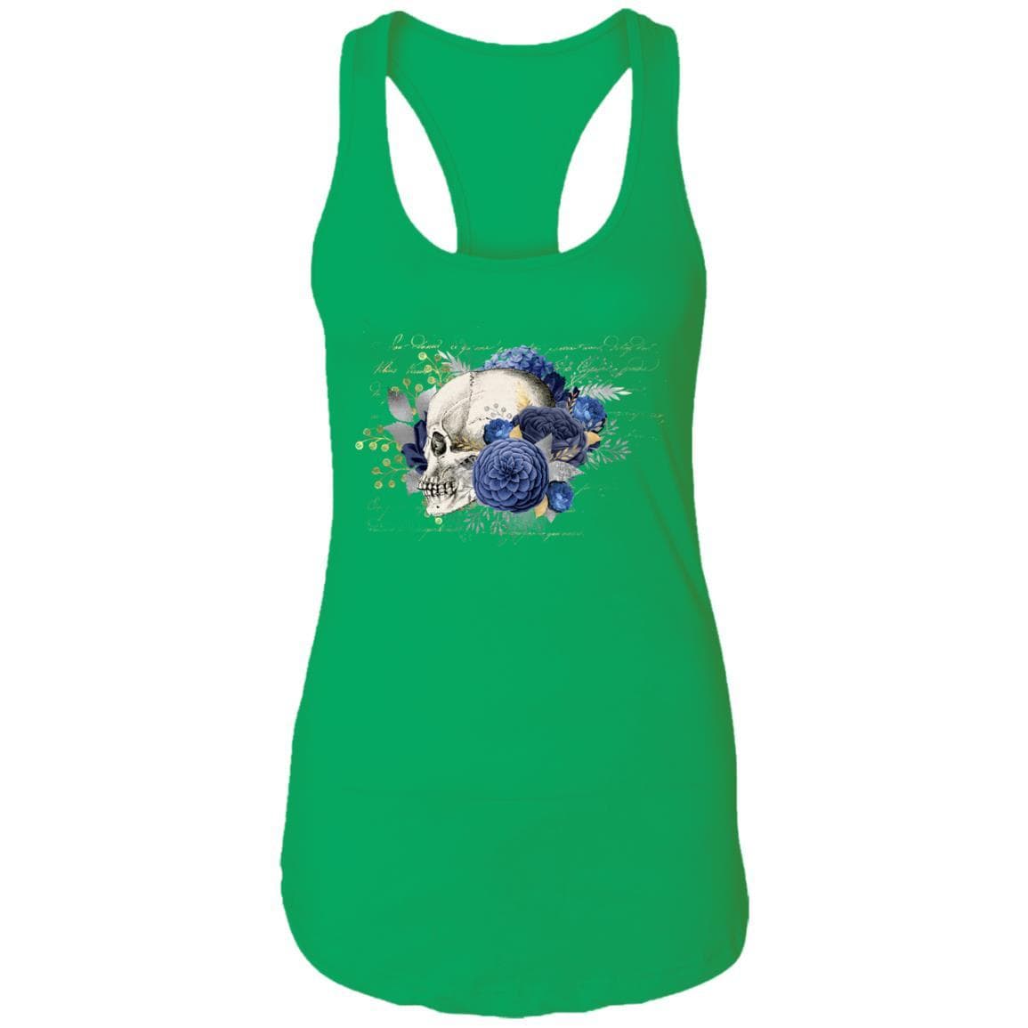 T-Shirts Kelly Green / X-Small Winey Bitches Co Skull Design #5 Ladies Ideal Racerback Tank WineyBitchesCo