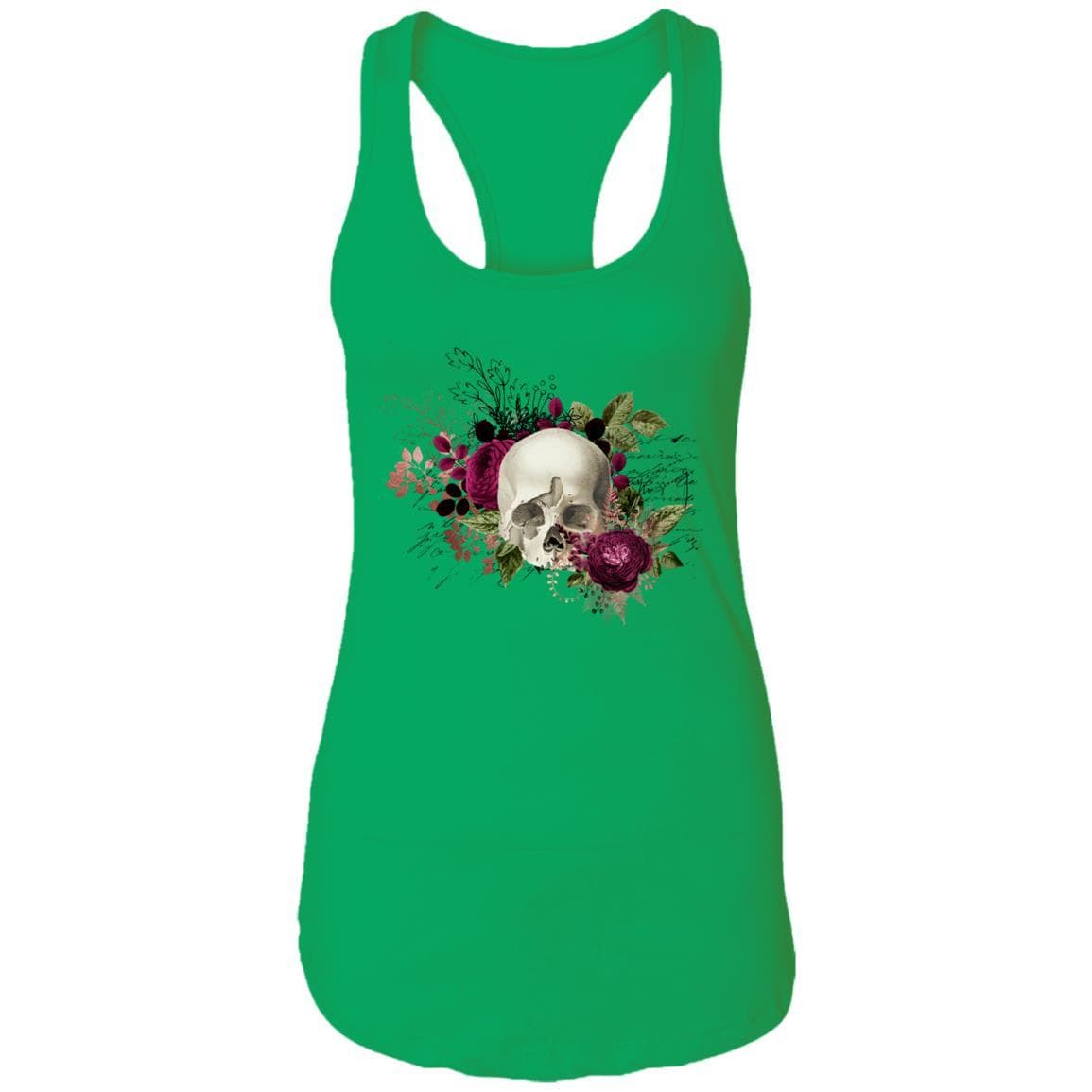 T-Shirts Kelly Green / X-Small Winey Bitches Co Skull Design #6 Ladies Ideal Racerback Tank WineyBitchesCo
