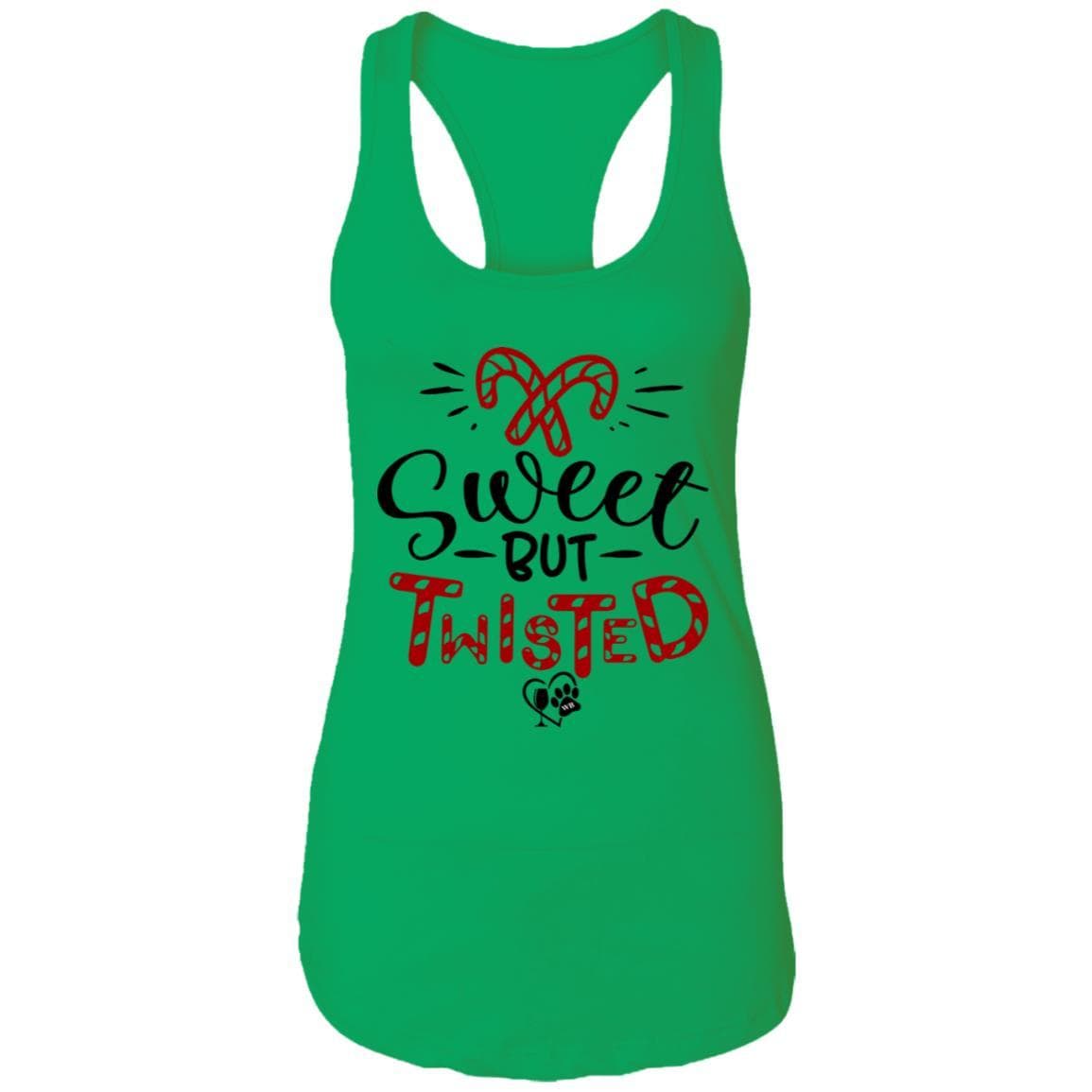 T-Shirts Kelly Green / X-Small WineyBitches.Co "Sweet But Twisted" Ladies Ideal Racerback Tank WineyBitchesCo