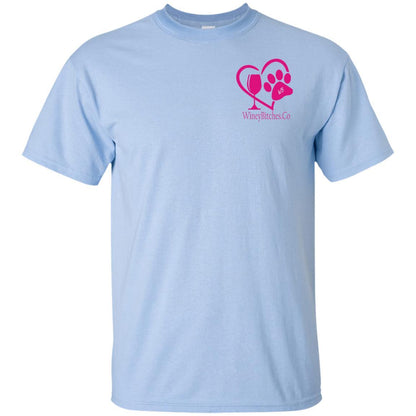 T-Shirts Light Blue / S WB " I Support Drink A Cup Save A Pup" Ultra Cotton T-Shirt Double graphics WineyBitchesCo