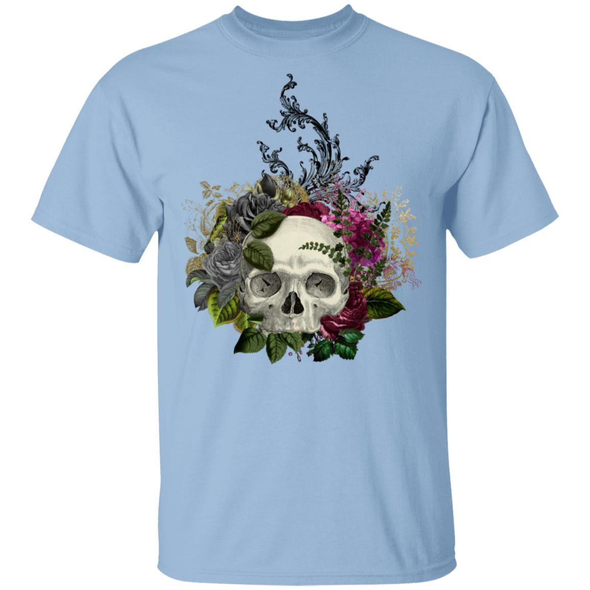 T-Shirts Light Blue / S Winey Bitches Co Skull Design #1 5.3 oz. T-Shirt WineyBitchesCo