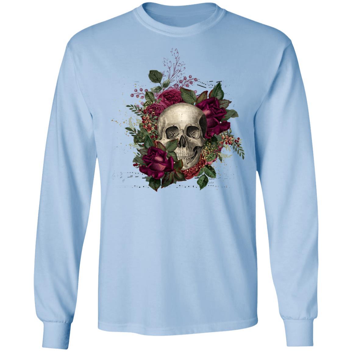 T-Shirts Light Blue / S Winey Bitches Co Skull Design #2 LS Ultra Cotton T-Shirt WineyBitchesCo