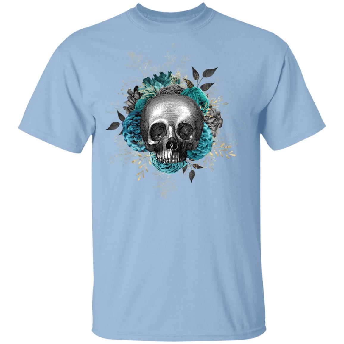 T-Shirts Light Blue / S Winey Bitches Co Skull Design #3 5.3 oz. T-Shirt WineyBitchesCo