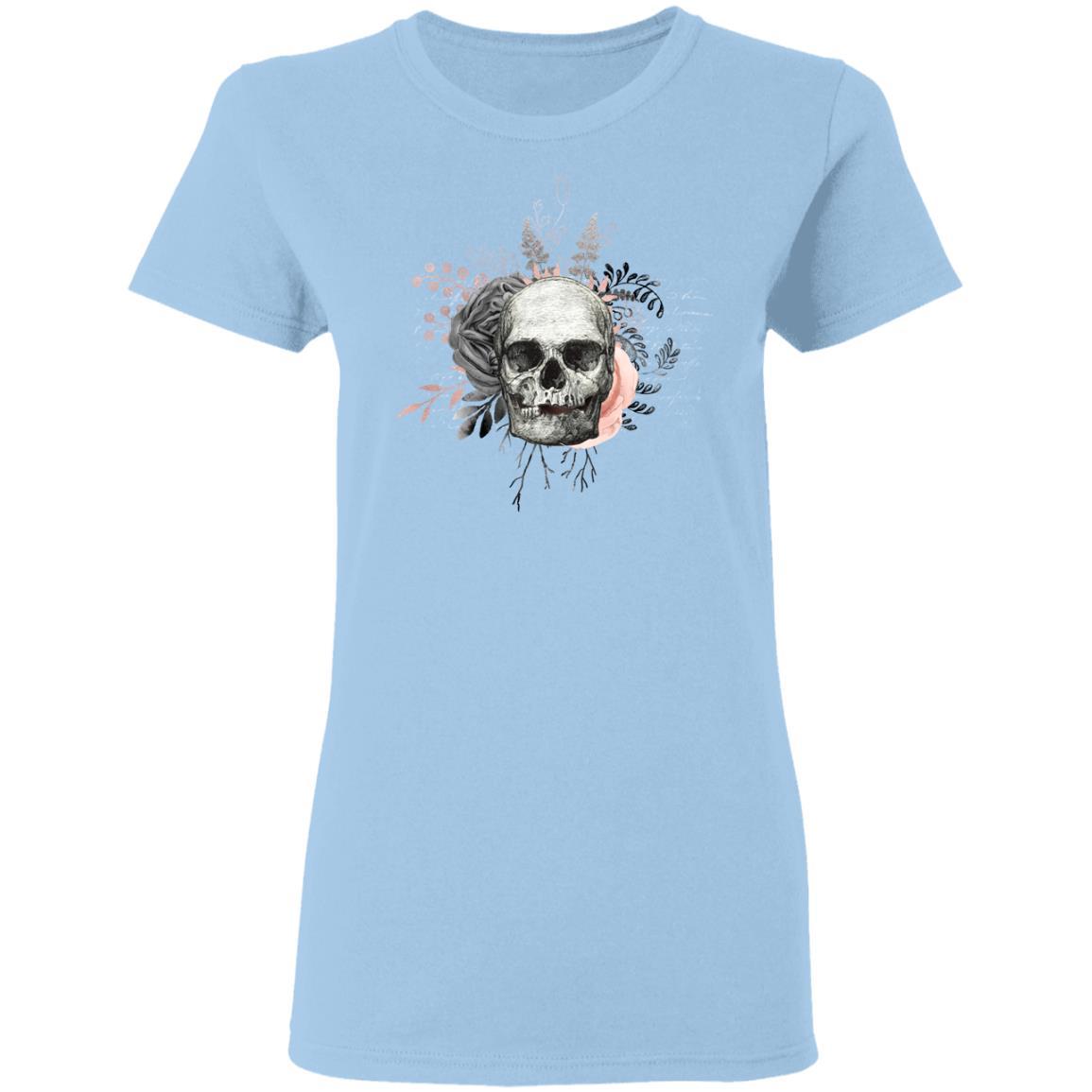 T-Shirts Light Blue / S Winey Bitches Co Skull Design # 3 Ladies' 5.3 oz. T-Shirt WineyBitchesCo