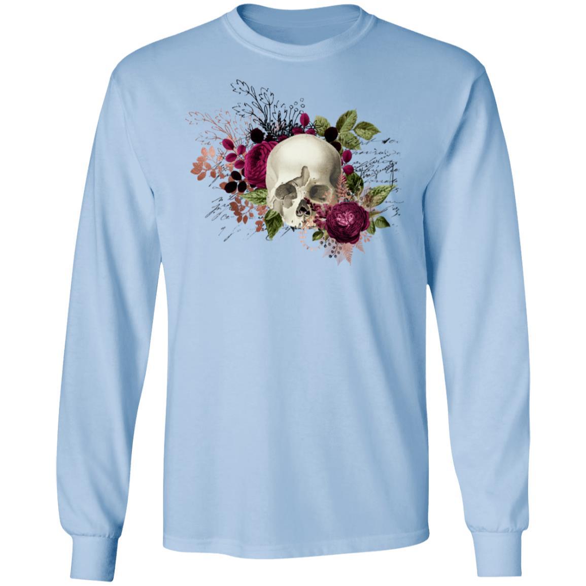 T-Shirts Light Blue / S Winey Bitches Co Skull Design #6 LS Ultra Cotton T-Shirt WineyBitchesCo