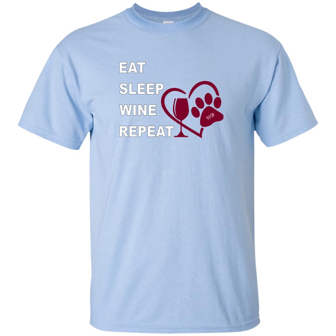 T-Shirts Light Blue / S WineyBitches.Co "Eat, Sleep, Wine, Repeat" Ultra Cotton T-Shirt WineyBitchesCo