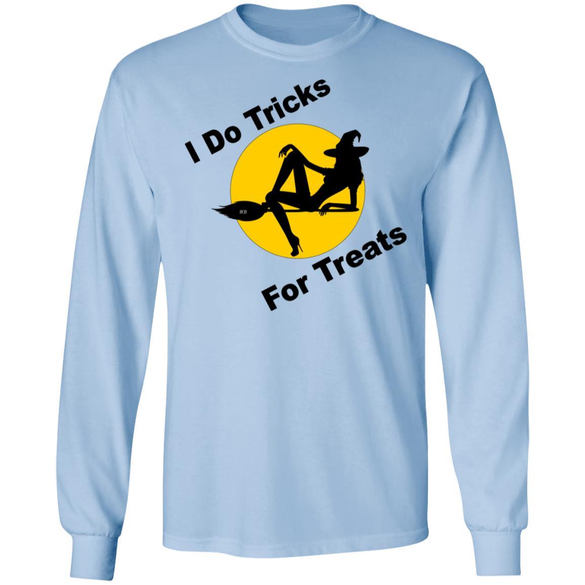 T-Shirts Light Blue / S WineyBitches.Co "I Do Tricks For Treats" LS Ultra Cotton T-Shirt WineyBitchesCo