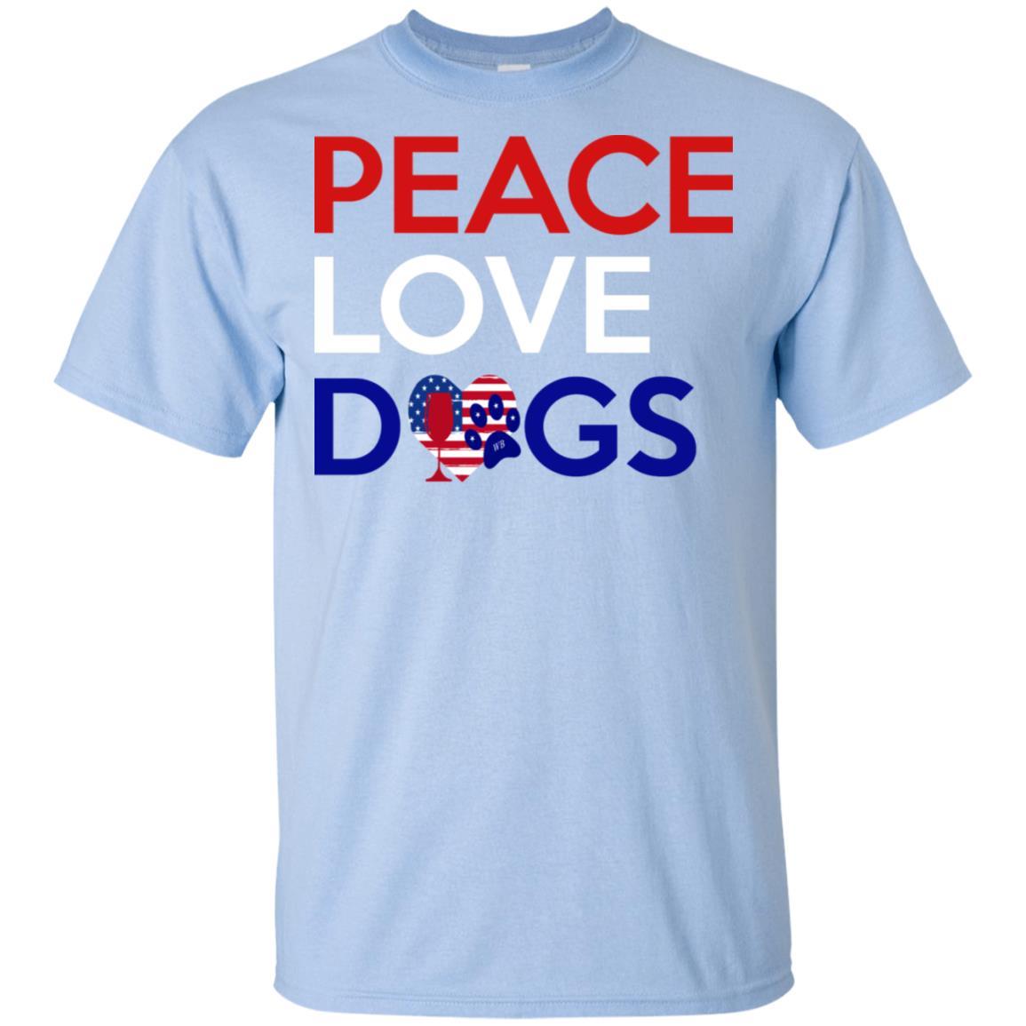 T-Shirts Light Blue / S WineyBitches.Co Peace Love Dog Ultra Cotton T-Shirt WineyBitchesCo