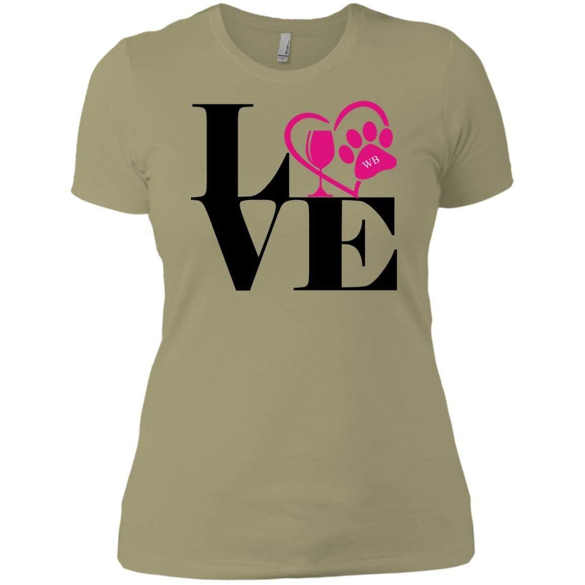 T-Shirts Light Olive / X-Small WineyBitches.Co "Love Paw 2" Ladies' Boyfriend T-Shirt WineyBitchesCo