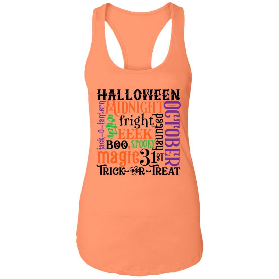 T-Shirts Light Orange / X-Small Winey Bitches Co "Halloween Word Jumble" Ladies Ideal Racerback Tank WineyBitchesCo