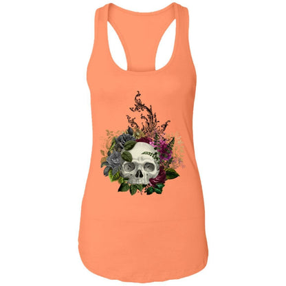 T-Shirts Light Orange / X-Small Winey Bitches Co Skull Design #1 Ladies Ideal Racerback Tank WineyBitchesCo
