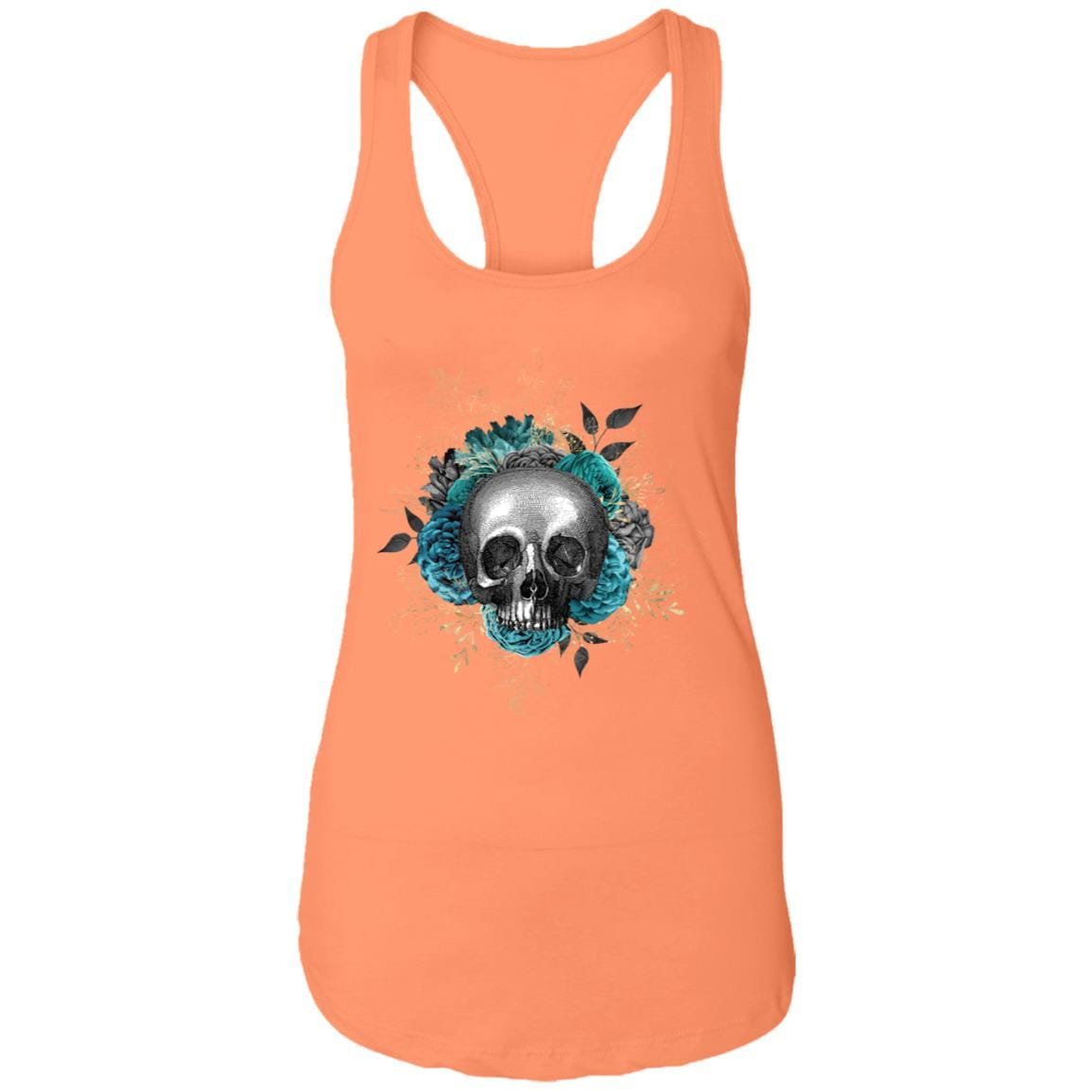 T-Shirts Light Orange / X-Small Winey Bitches Co Skull Design #3 Ladies Ideal Racerback Tank WineyBitchesCo