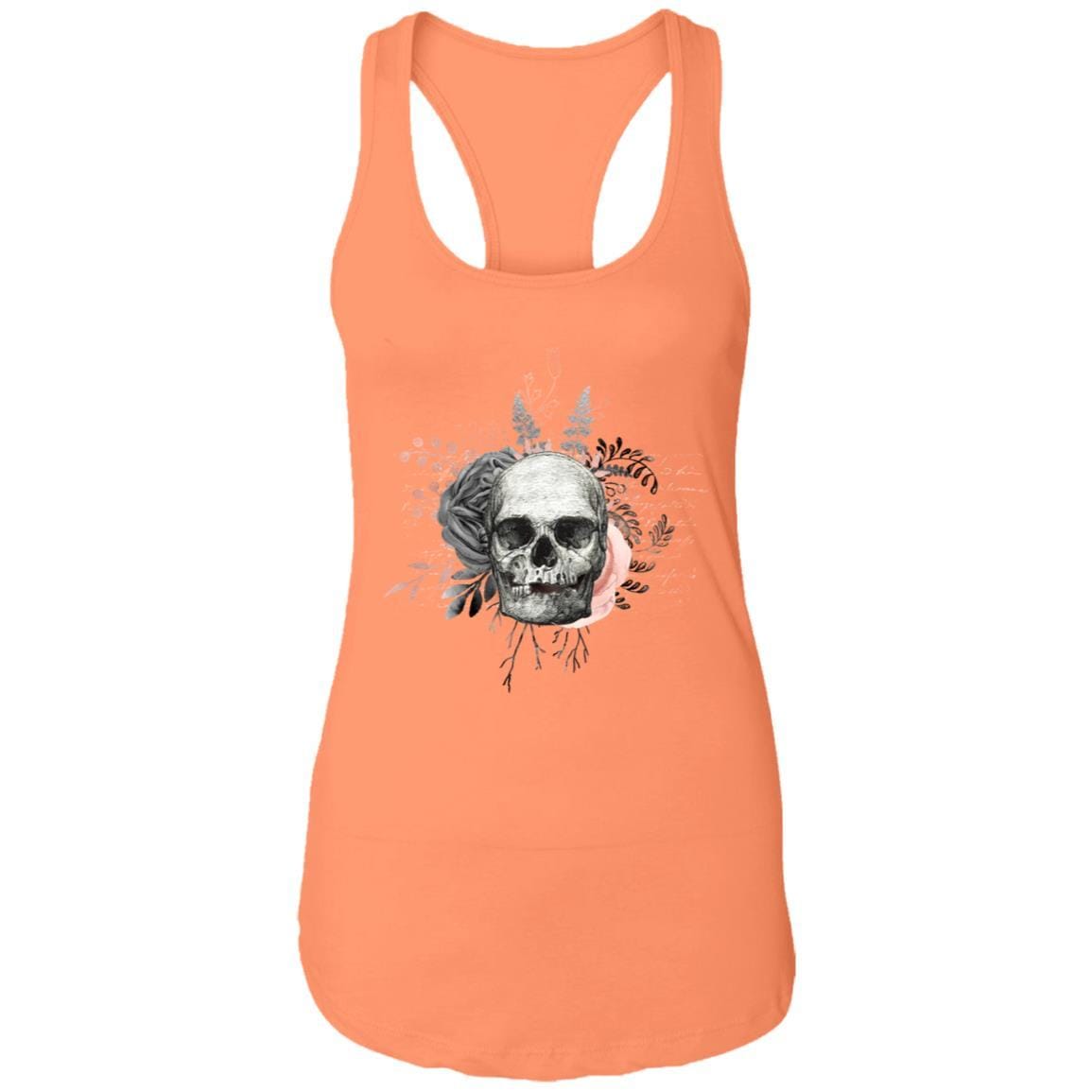 T-Shirts Light Orange / X-Small Winey Bitches Co Skull Design #4 Ladies Ideal Racerback Tank WineyBitchesCo