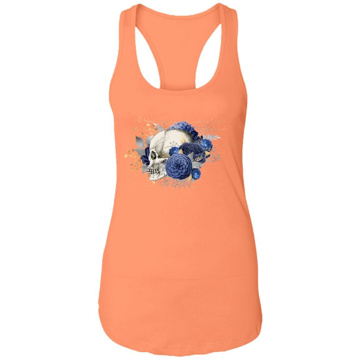 T-Shirts Light Orange / X-Small Winey Bitches Co Skull Design #5 Ladies Ideal Racerback Tank WineyBitchesCo