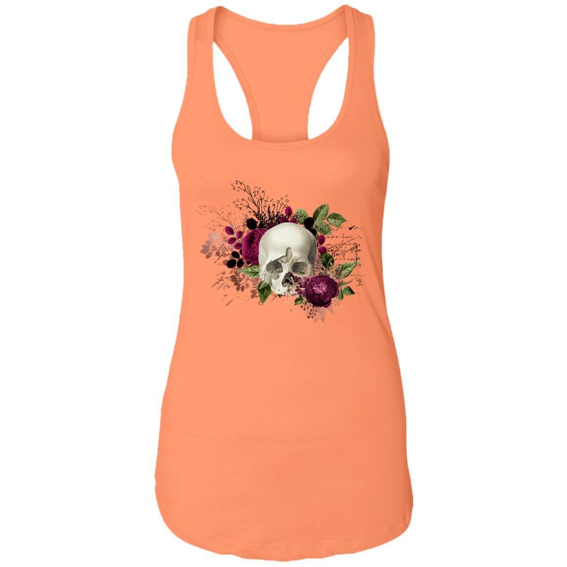T-Shirts Light Orange / X-Small Winey Bitches Co Skull Design #6 Ladies Ideal Racerback Tank WineyBitchesCo