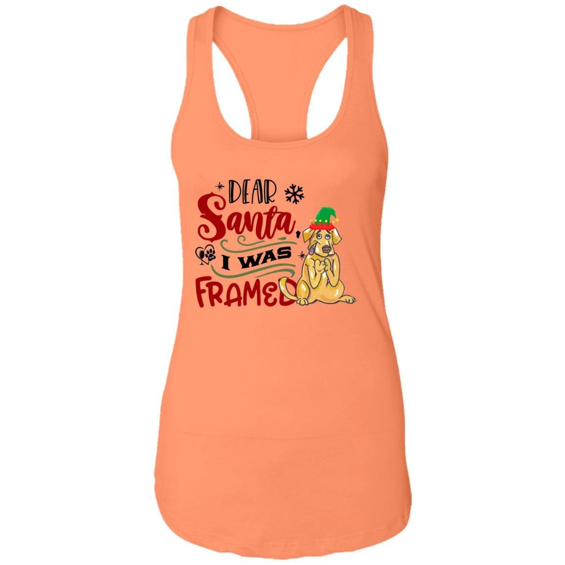 T-Shirts Light Orange / X-Small WineyBitches.Co "Dear Santa I Was Framed" Ladies Ideal Racerback Tank WineyBitchesCo