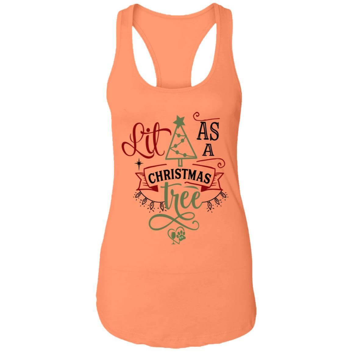 T-Shirts Light Orange / X-Small WineyBitches.Co "Lit As A Christmas Tree" Ladies Ideal Racerback Tank WineyBitchesCo