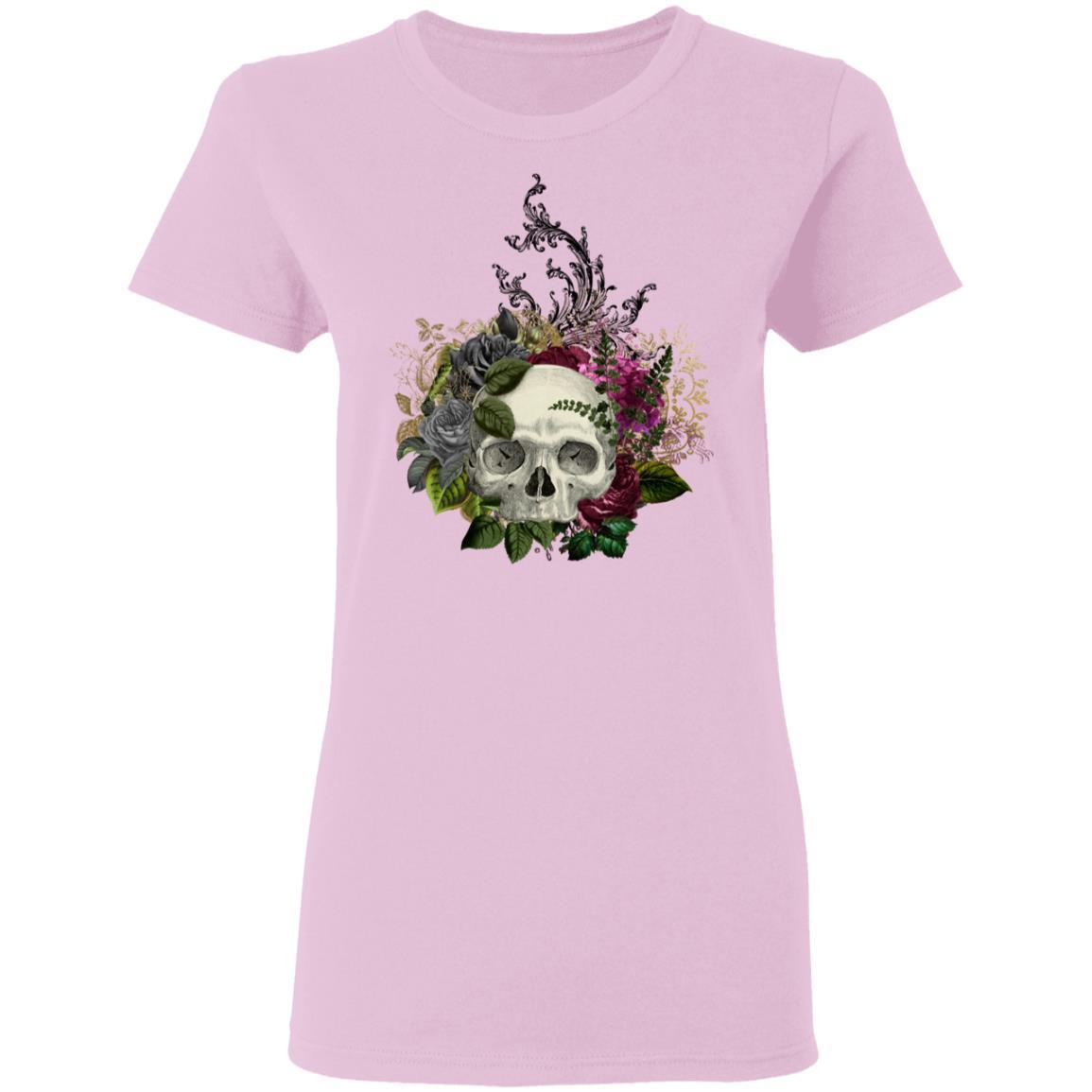 T-Shirts Light Pink / S Winey Bitches Co Skull Design #1 Ladies' 5.3 oz. T-Shirt WineyBitchesCo